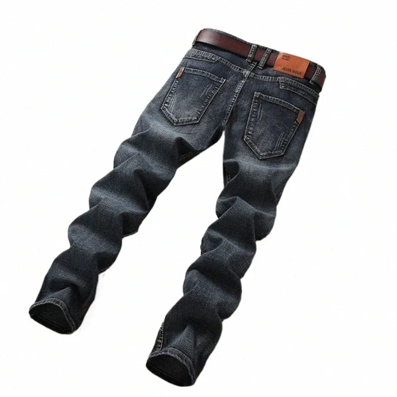 Nouveaux jeans stretch pantalons pour hommes printemps et automne lâche droite décontractée polyvalente style coréen jeunesse pantalon mince streetwear hommes e28m #