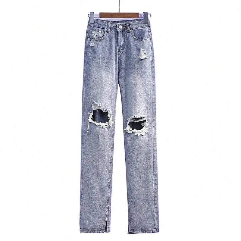 plus Size 3XL 4XL 5XL Hollow Out Jean For Women Fi Street Straight Denim Pants Female Vintage Clothing 2023 New b0Nz#