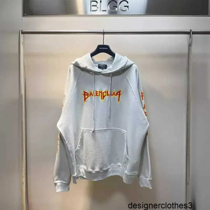 Diseñador B familia de gama alta París impresión dividida tinta salpicada sudadera con capucha familiar sudadera con capucha holgada para hombres y mujeres 37FG