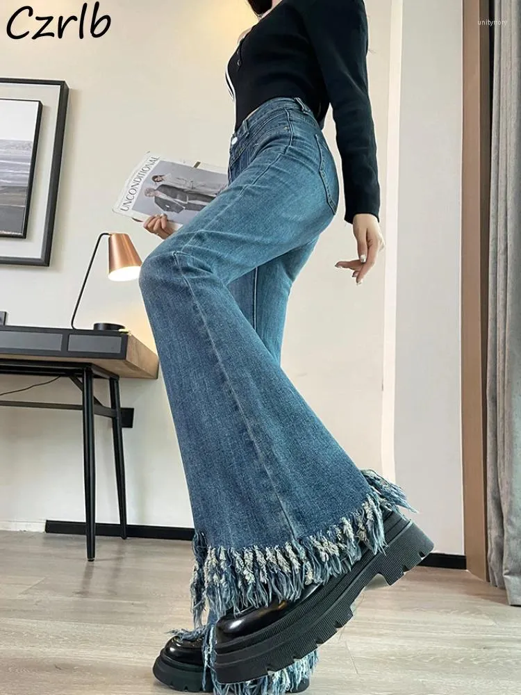 Women's Jeans Flare Women Tassel Skinny Empire Sexy All-match Chic Autumn Spring American Style Streetwear Female Sale Design