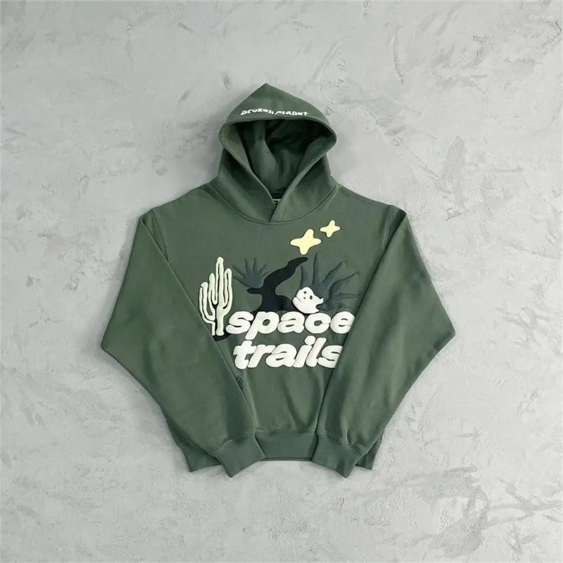 Tracksuits masculinos quebrado planeta moletom conjunto-verde high street moda hip-hop homens e mulheres calças soltas casual hoodie