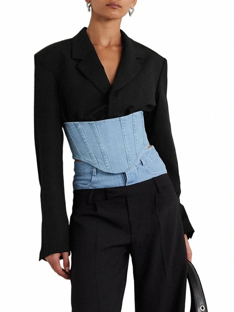 Hit Color Zipper Standing Collar Patchwork Outwear Hit Color Zipper Standing Collar Patchwork Outwear