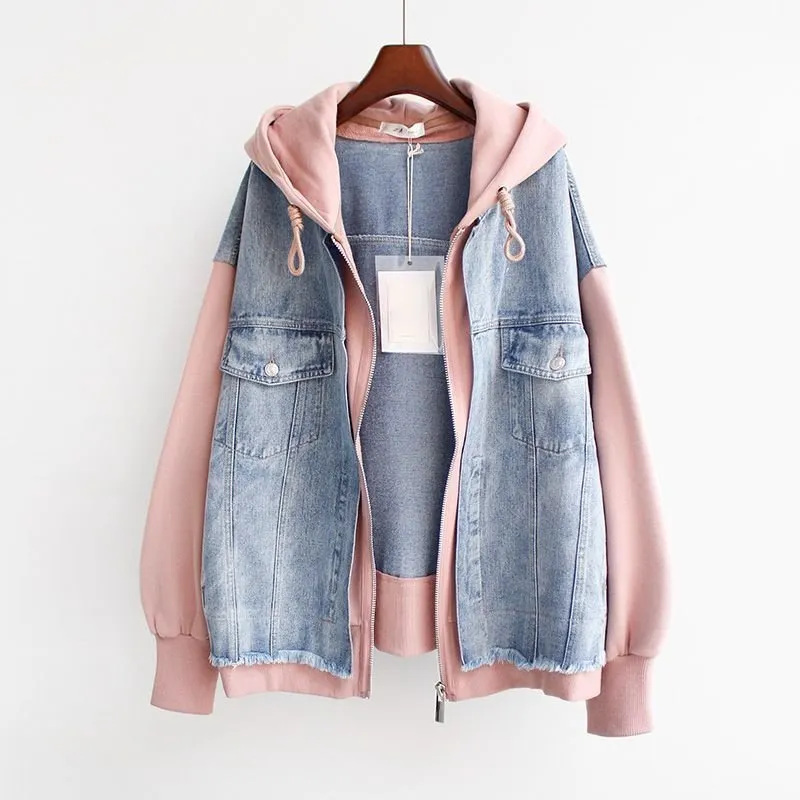 Amazon.com: Cute Flower Ladies Denim Jacket with Fleece