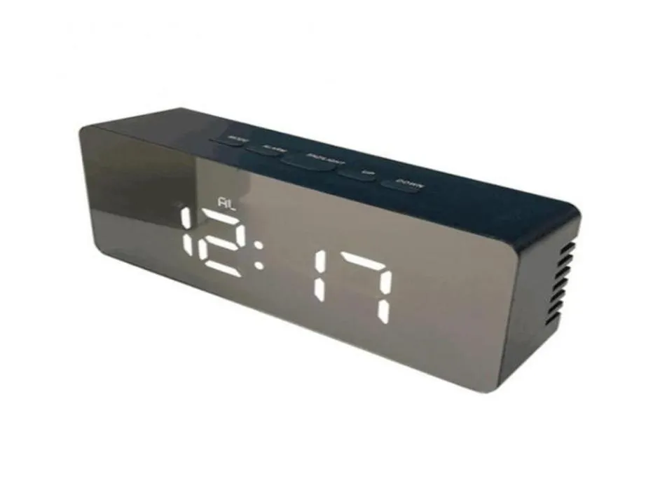 LED Mirror Alarm Clock Digital display Snooze Table Clock Wake Up Light Electronic Large Time Temperature Display Home Decor269W9473196
