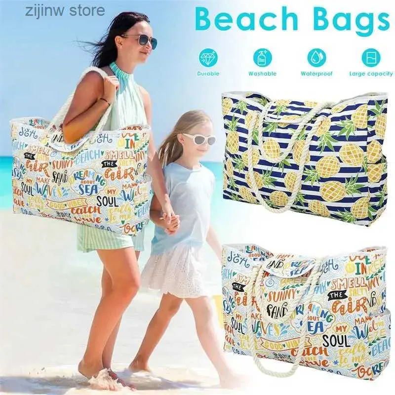 Other Home Storage Organization Large Size Waterproof Beach Bag Outdoor Travel Pool Bag Women Tote Shoulder Bag Y240329