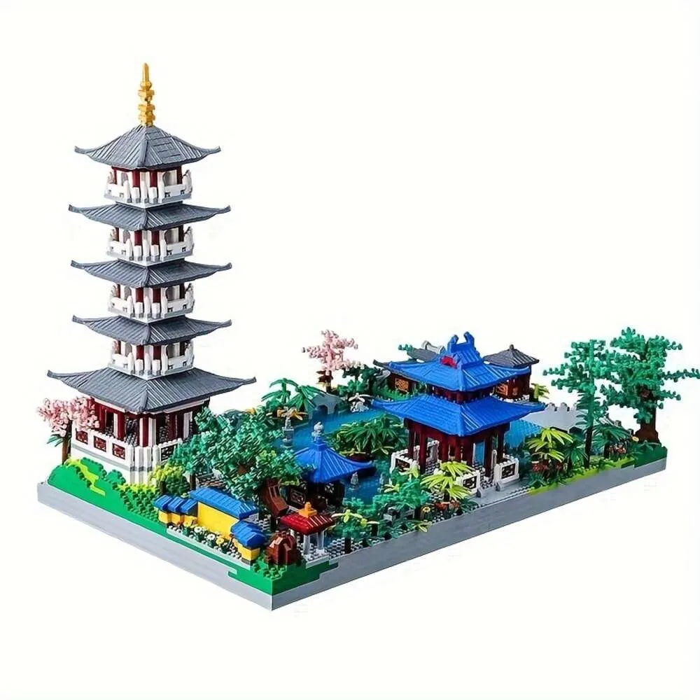 Giant 10000 Particle Hangzhou West Lake Building Model Assembly Hoge moeilijkheidsgraad Puzzel Kinderspeelgoed Cadeau
