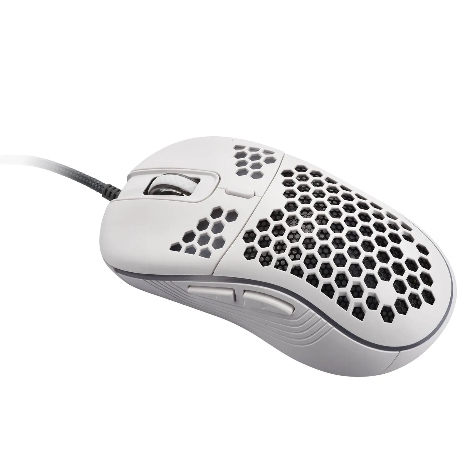 White Gaming Mouse 4 DPI RGB Symphony Light Honeycomb Design