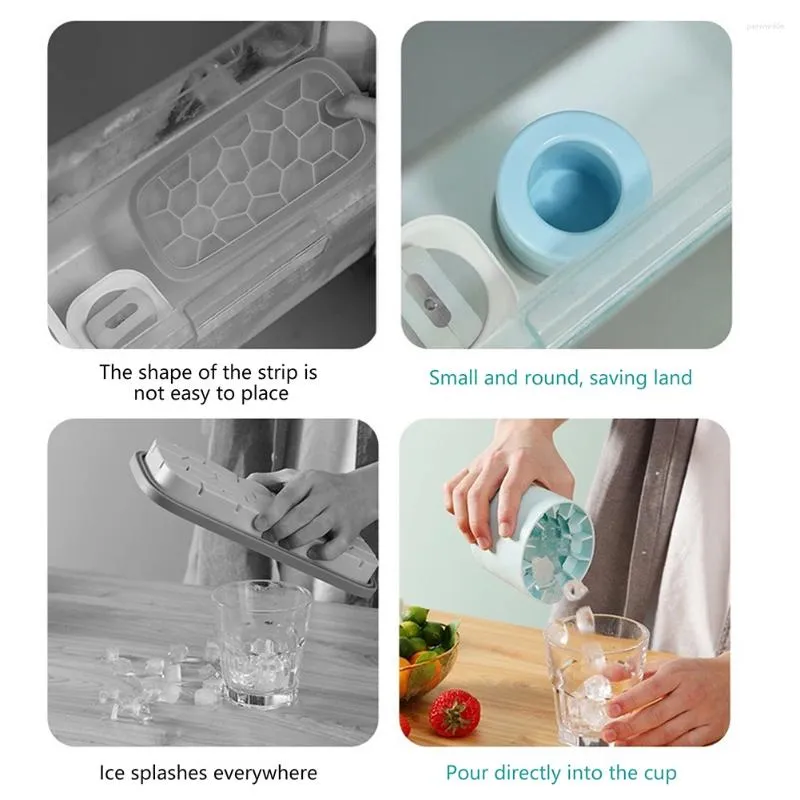 Baking Moulds Silicone Ice Bucket Cup Mold Cylinder Lattice Quickly Freeze Maker Box Whiskey Beer Accessories