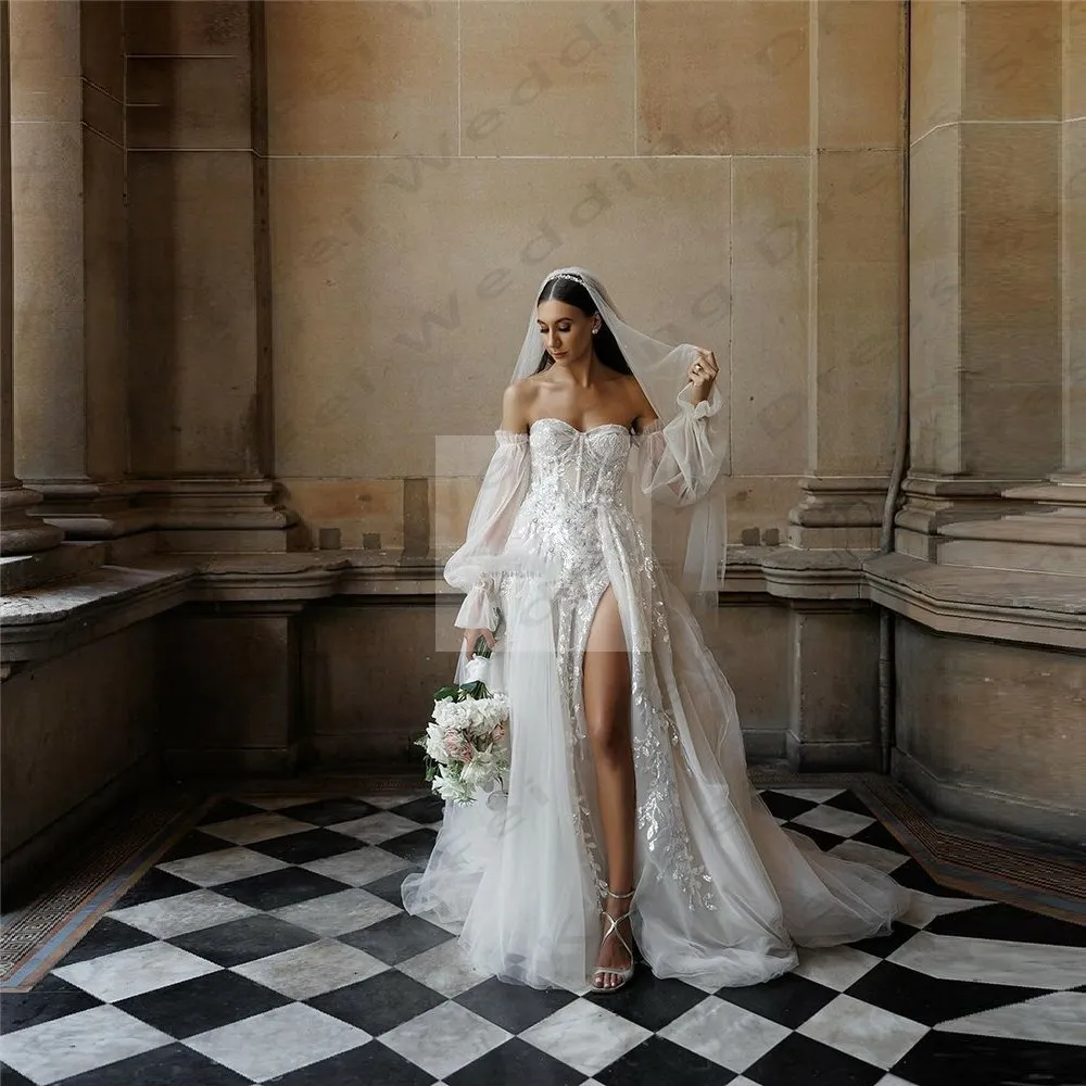 Fascinating Mermaid Wedding Dress - Sexy Back, Off-Shoulder A-Line, High  Slit Lace Applique, Simple Bridal Gown from Dhgate Boutique Wedding Dresses  - price 10297.55