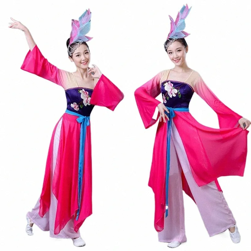 ladies Chinese style han dynasty clothes classical dance performance clothing Yangko clothing natial clothing stage n2yg#