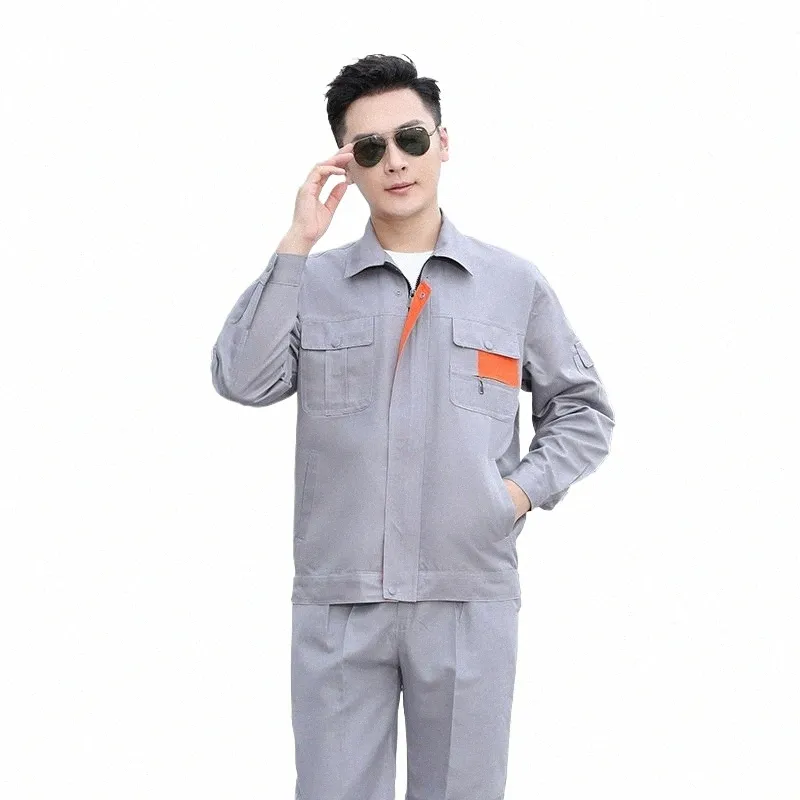 Männer Frauen Reinigung Arbeit Overalls Lg Ärmel Arbeiter Uniform Fabrik Mechaniker Mechaniker Reparaturmann Arbeitskleidung Jacke Oberbekleidung Y53b #