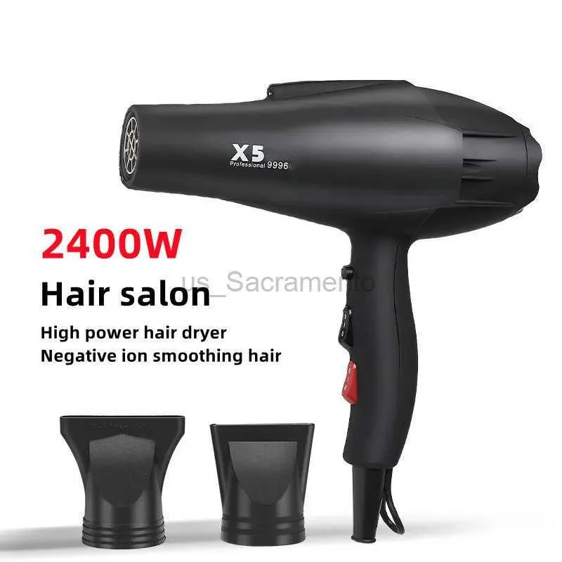 Фены X5/X6 Новый мощный ветровой фен 2400 Вт Мощный отрицательный ион Быстросохнущий Домашняя галерея волос Профессиональная сушка для укладки волос 240329