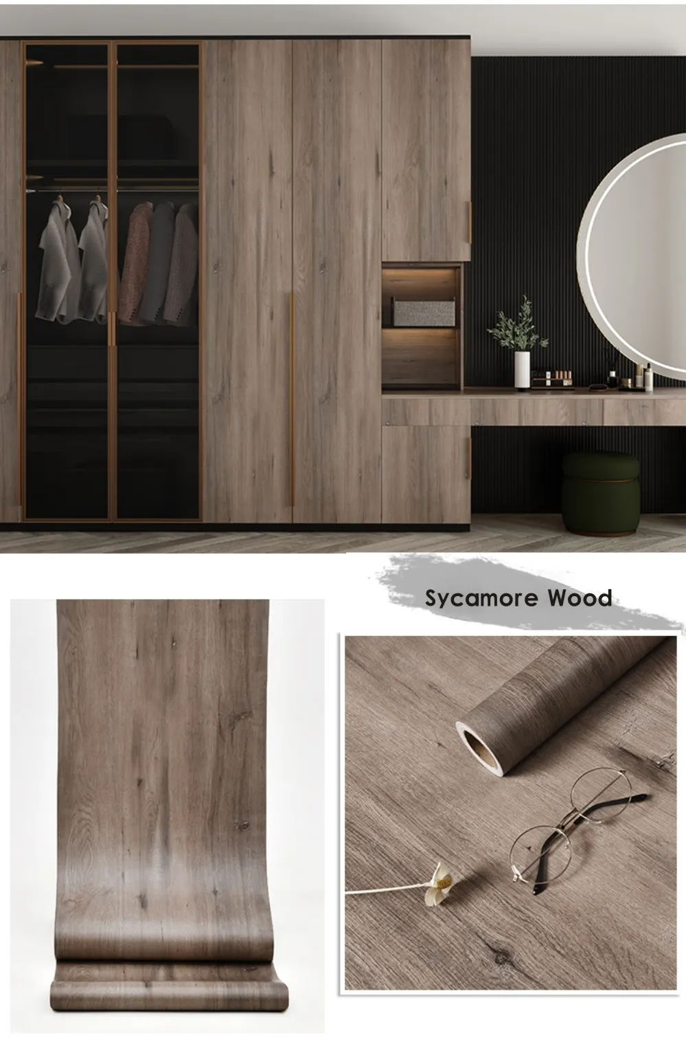 Wood Grain Door Stickers For Wardrobe Cupboard Table... From Ddmymaster ...