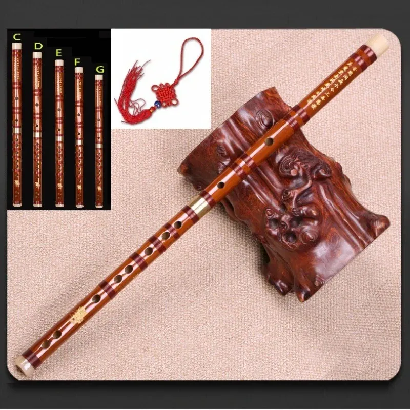 Flûte à bois professionnelle en bambou de haute qualité, instruments musicaux, clé C D E F G, dizi transversal chinois