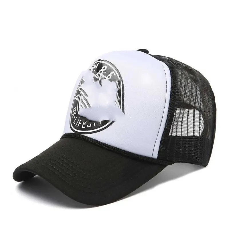Ball Caps Unisex Mesh Beyzbol Kapağı Pentagram Baskı Yaz Nefes Alabası Spor Şapkaları Erkekler İçin Snapback Kavisli Şapkalar Hip Hop Kapakları Baba Şapkası