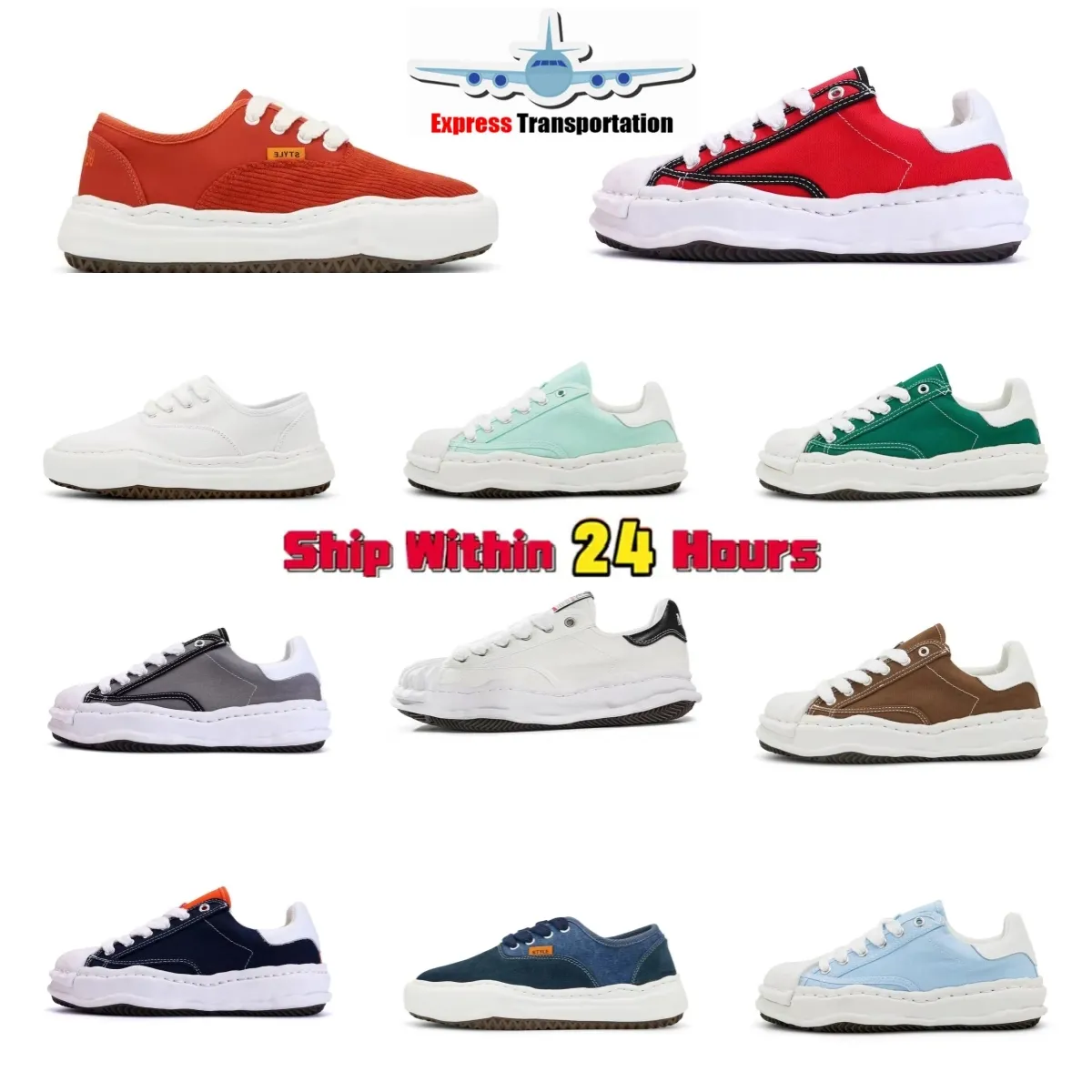 maison mihara yasuhiro Shoes & Outdoor Online Canvas Low MMY Streetwear White Black Grey Red Khaki chunky wavy soles men Fashion Casual Trainer Yellow Maisons Mihara