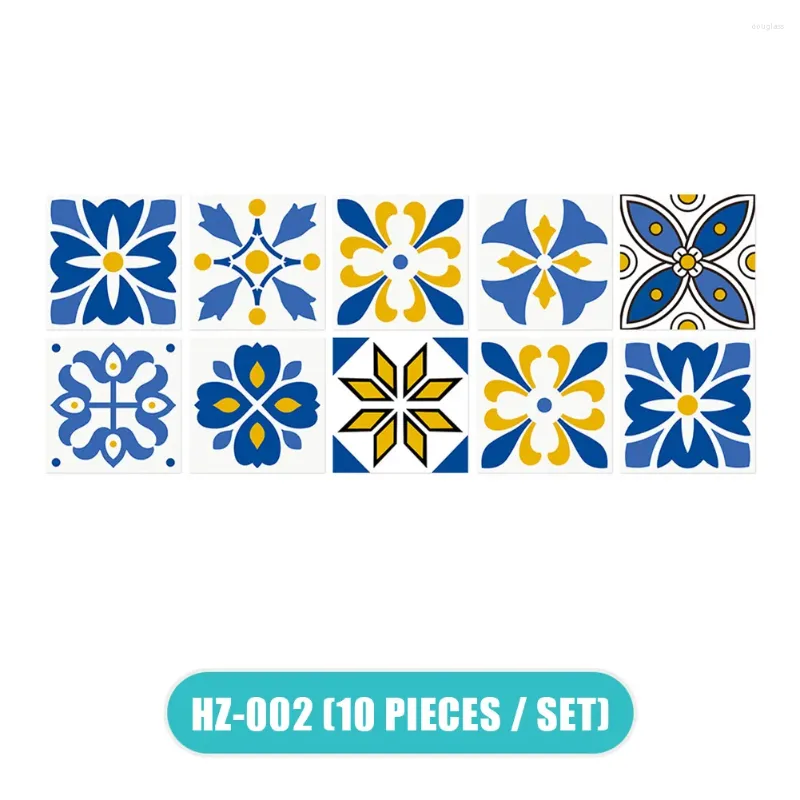 Naklejki ścienne 10pcs/Set 3D sztuka wizualna geometryczne naklejki na płytki do sypialni w salonie łazienka Hanw88