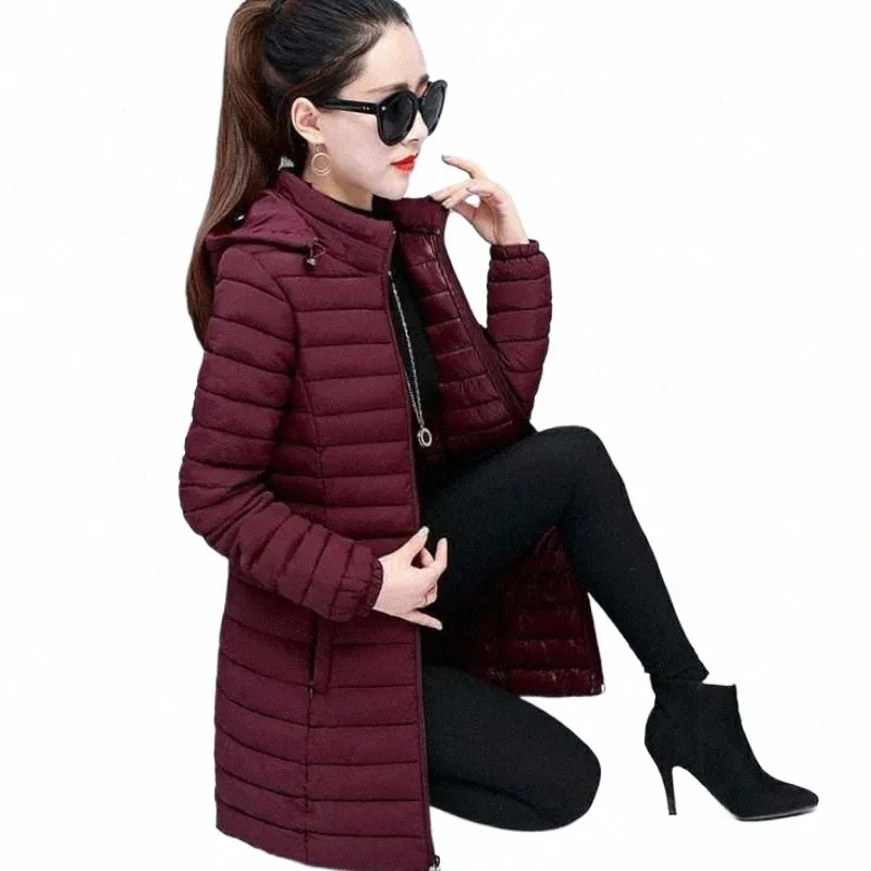 2023 Mom's Wintermantel Damen verdickte Daunenjacke Madam Parka Leichte Slim Fit Große Größe mit Kapuze Warme Oberbekleidung s1dn #