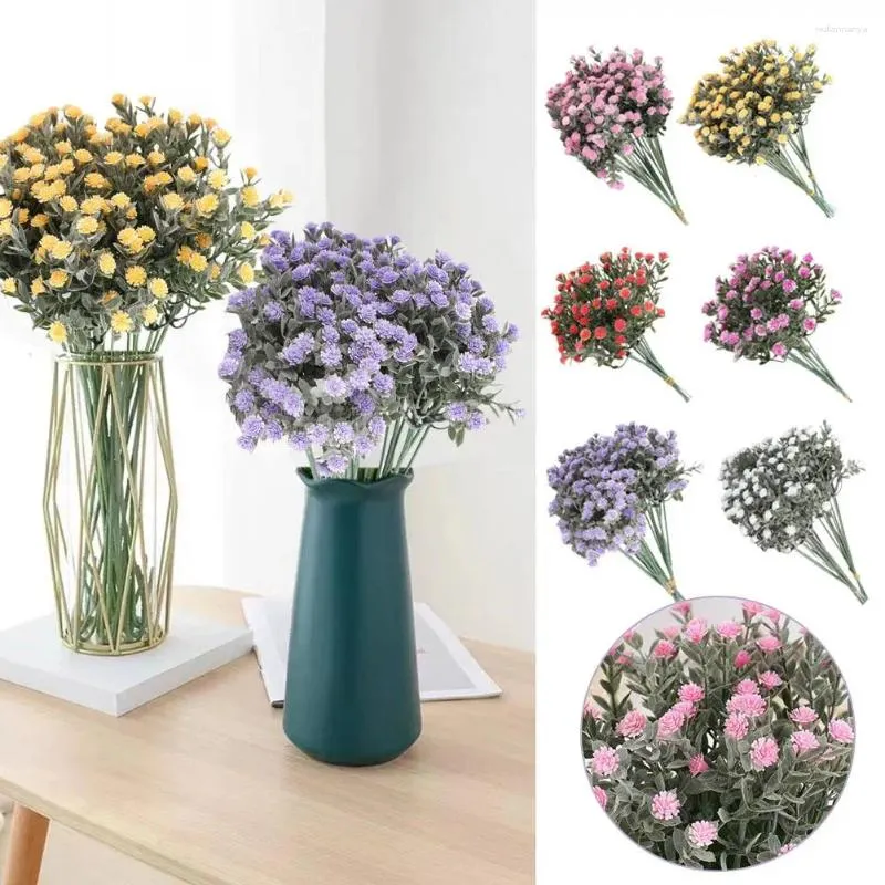 Fiori decorativi Decorazione domestica Bouquet da sposa floreale Babysbreath Gypsophila artificiale falso W0b2