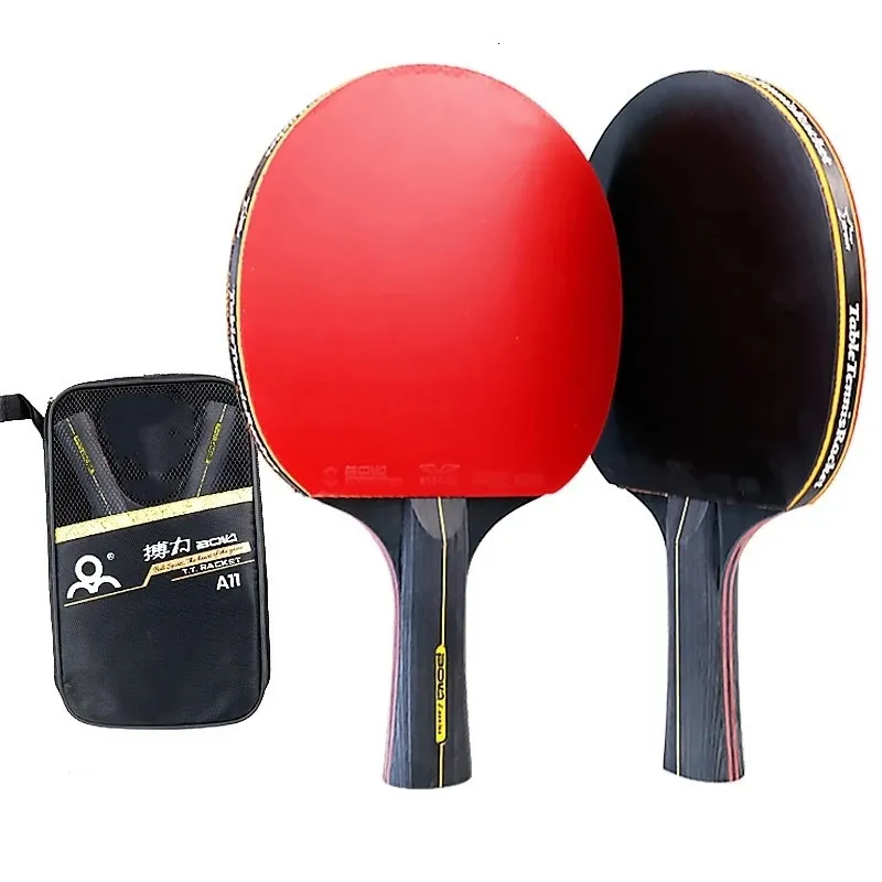 2st Professional 6 Star Table Tennis Racket Ping Pong Racket Set Pimples-In gummi Hight Quality Blad Bat Paddel med väska 240323