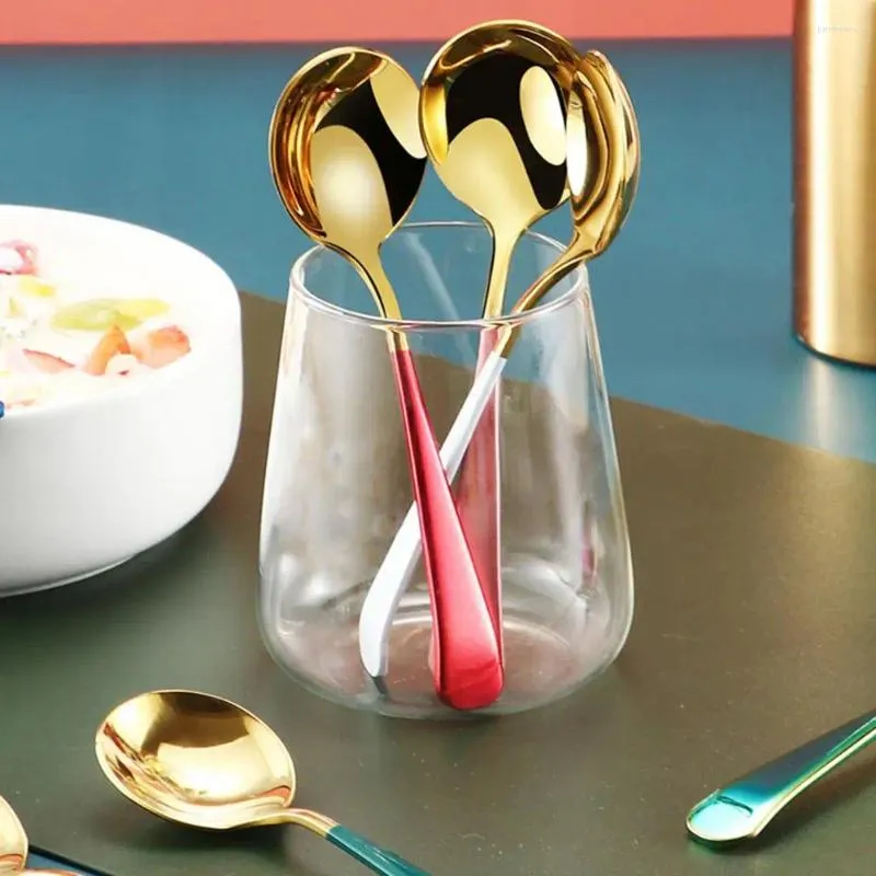 Spoons Stainless Steel Server Rust-proof Dessert Spoon Set Non-slip Serving For Home Kitchen Ideal Ice