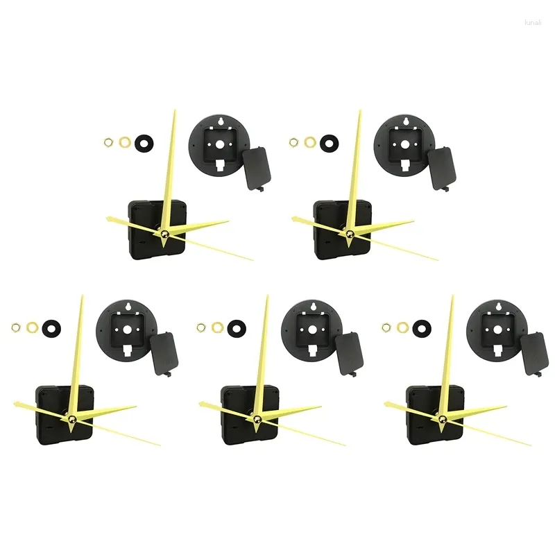 Relógios Acessórios 5 Conjunto Mecanismo de Movimento de Quartzo Silencioso DIY Kit de Motor de Relógio de Parede Peças de Reparo de Substituição