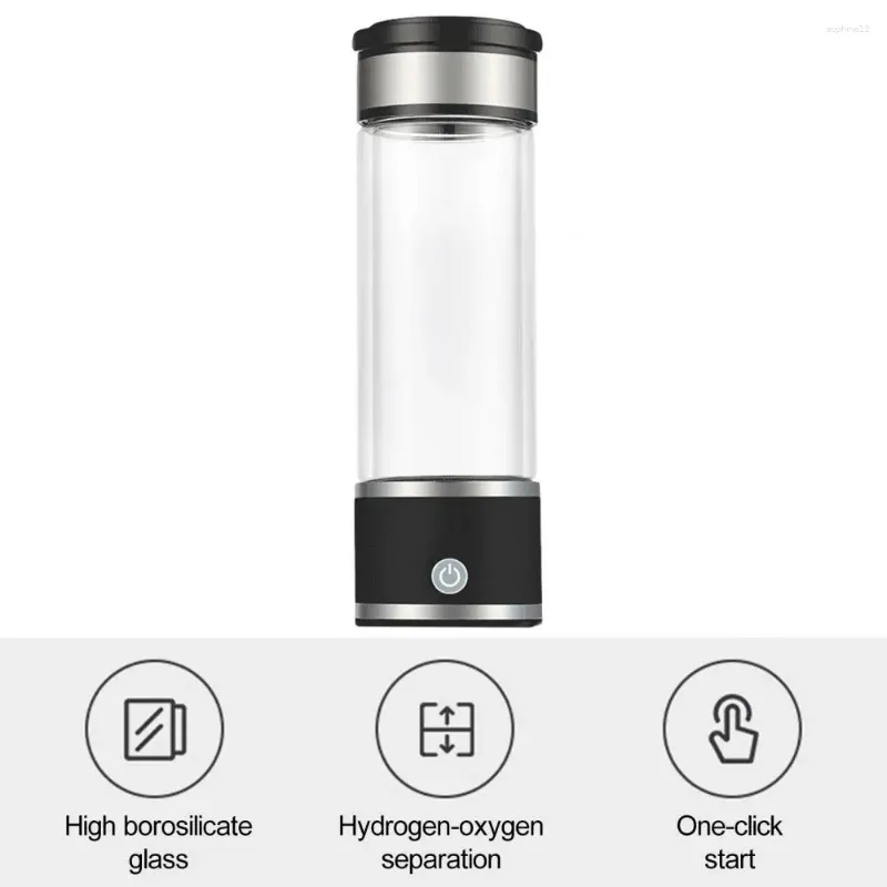ワイングラス水素水ボトル浸水カップカップホームオフィス旅行用のポータブル発電機420ml健康なイオナイザー