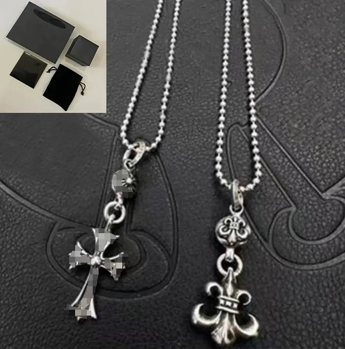 20 Stile Designer Silber Kreuzketten Anhänger Halsketten für Männer und Frauen Luxusmarke Trend Persönlichkeit Punk Kreuz Stil Liebhaber Geschenk cooler Hip Hop Rock Schmuck