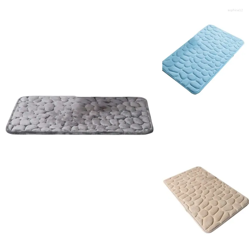 Tapis de bain XD Bathroom épaississer le tapis de mousse à mémoire sans glissement Tapis pavé de sol en relief pavé de sol en relief