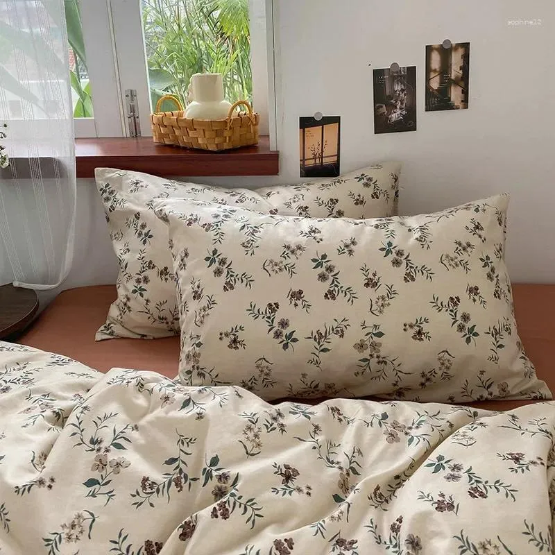 Bedding Sets Vintage Pink Floral Duvet Cover Cotton Covers Ultra Soft 4pc Set With Zipper Closure