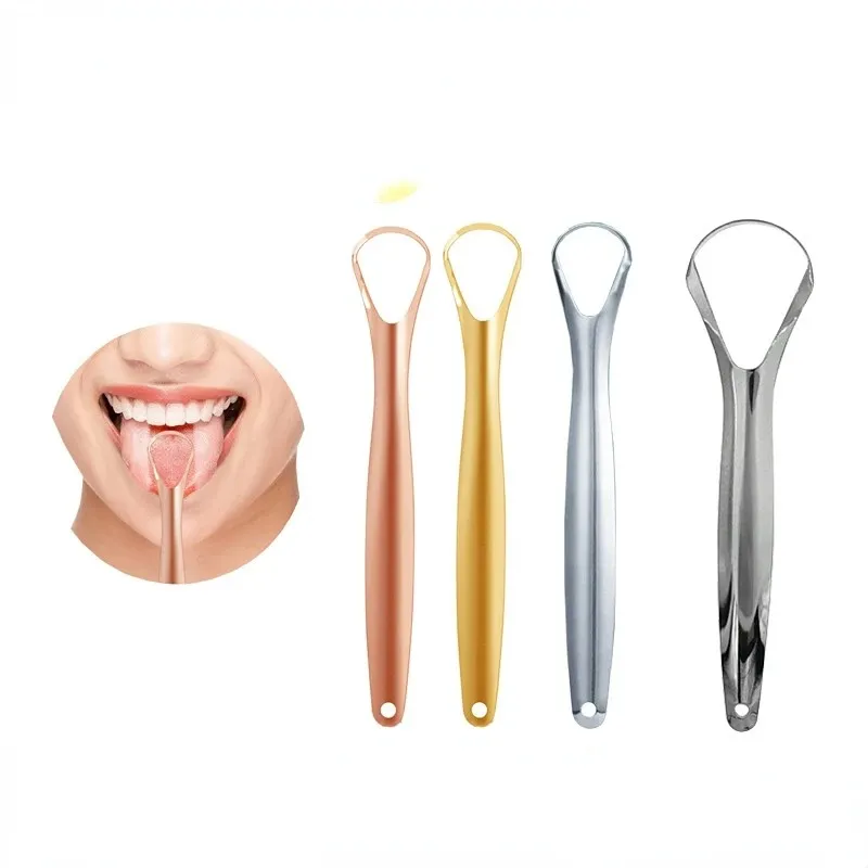 NEW 2024 Useful Tongue Scraper Stainless Steel Oral Tongue Cleaner Medical Mouth Brush Reusable Fresh Breath Maker