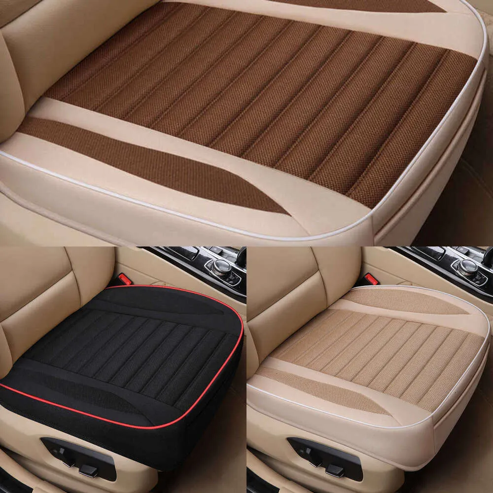 Uppgradera linbilsätet omslaget andningsbar Auto Seat Cushion Protector Front Automobile Seat Pad Mat Car Styling Interiör Tillbehör