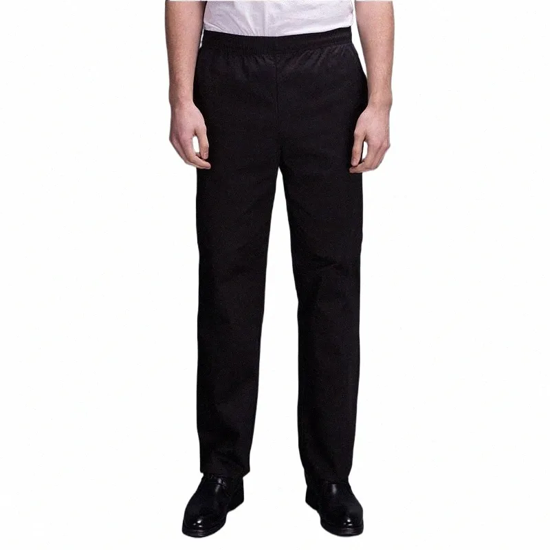 cook for men black chef trousers Elastic waiter uniform restaurant kitchen chef pants 35%cott S-4XL super large code g0lt#