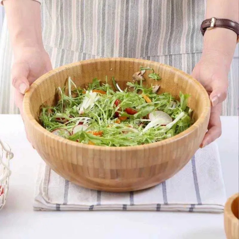 Acampamento cozinha comida espanhola servindo tigela tigelas de sobremesa tigela de arroz de bambu tigela de madeira tigelas de mistura de madeira bambu artesanal tigela de salada de madeira arroz 240329