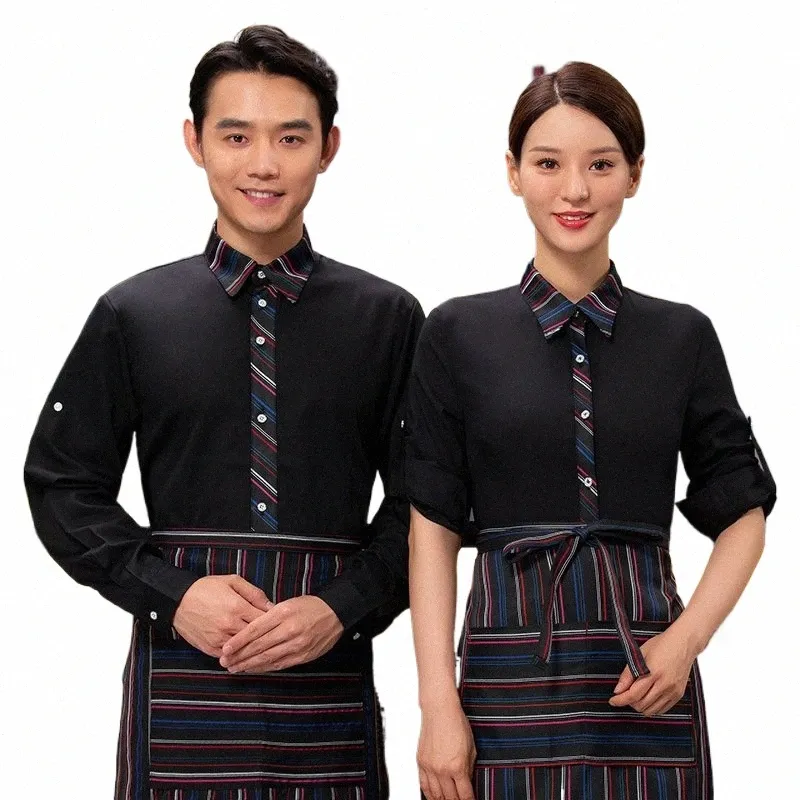 hotel Work Clothes Autumn Winter Clothing Western Hot Pot Shop Uniform Men's and Women's Restaurant Catering Wait D7OM#