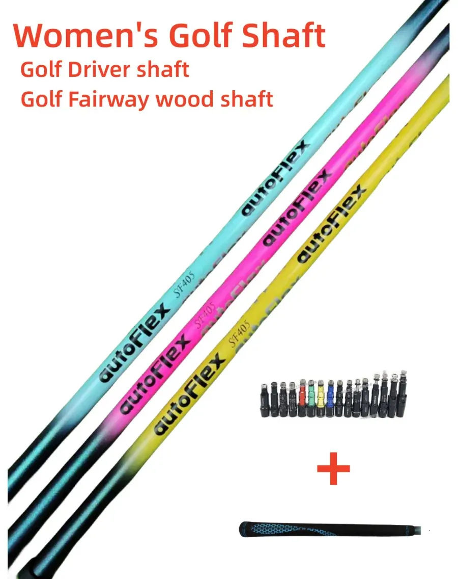 Damen-Golfschaft Autoflex SF405 Pink/Blau/Gelb Flex L Graphitschaft, freie Montagehülse und Griff 240314