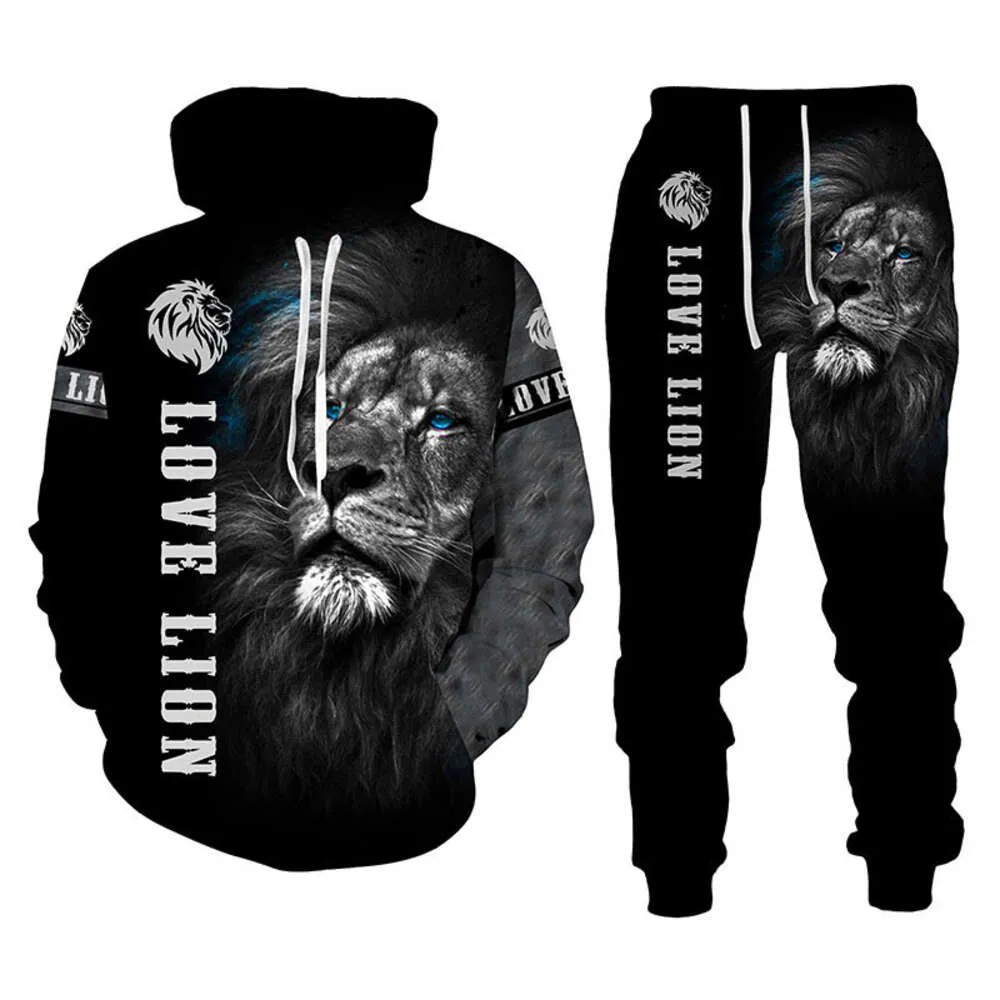 Zestaw lwów męska odzież sportowa Lion King Lion King Autumn/Winter Printed Bluie