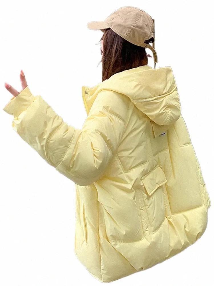 Vinter Short Cott Jacket For Women Korean Coat Studenter Ny Loose Casual Hooded Woman Beige Parkas Y2K 8 Färger S-XXL Z3YC#