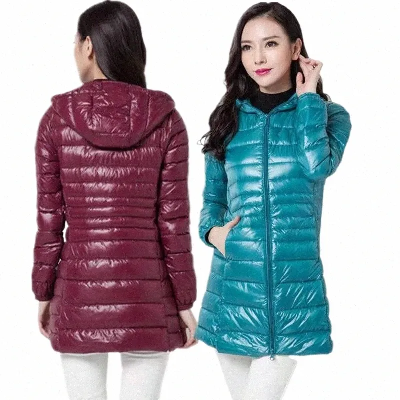 Down Jacket Women Autumn Warm Jackets Women's LG Light White Duck Down Jacket 5xl 6xl 7xl Ultralight Hooded Portable Do T8VV#