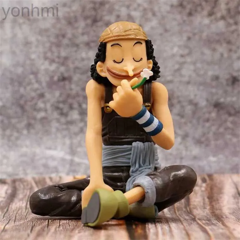 Anime Manga One Piece Usopp Smell Flowers Sitting Posture Pvc GK Action Figure Model Anime Dolls Collection Childrens Charm Gift Decoration 24329