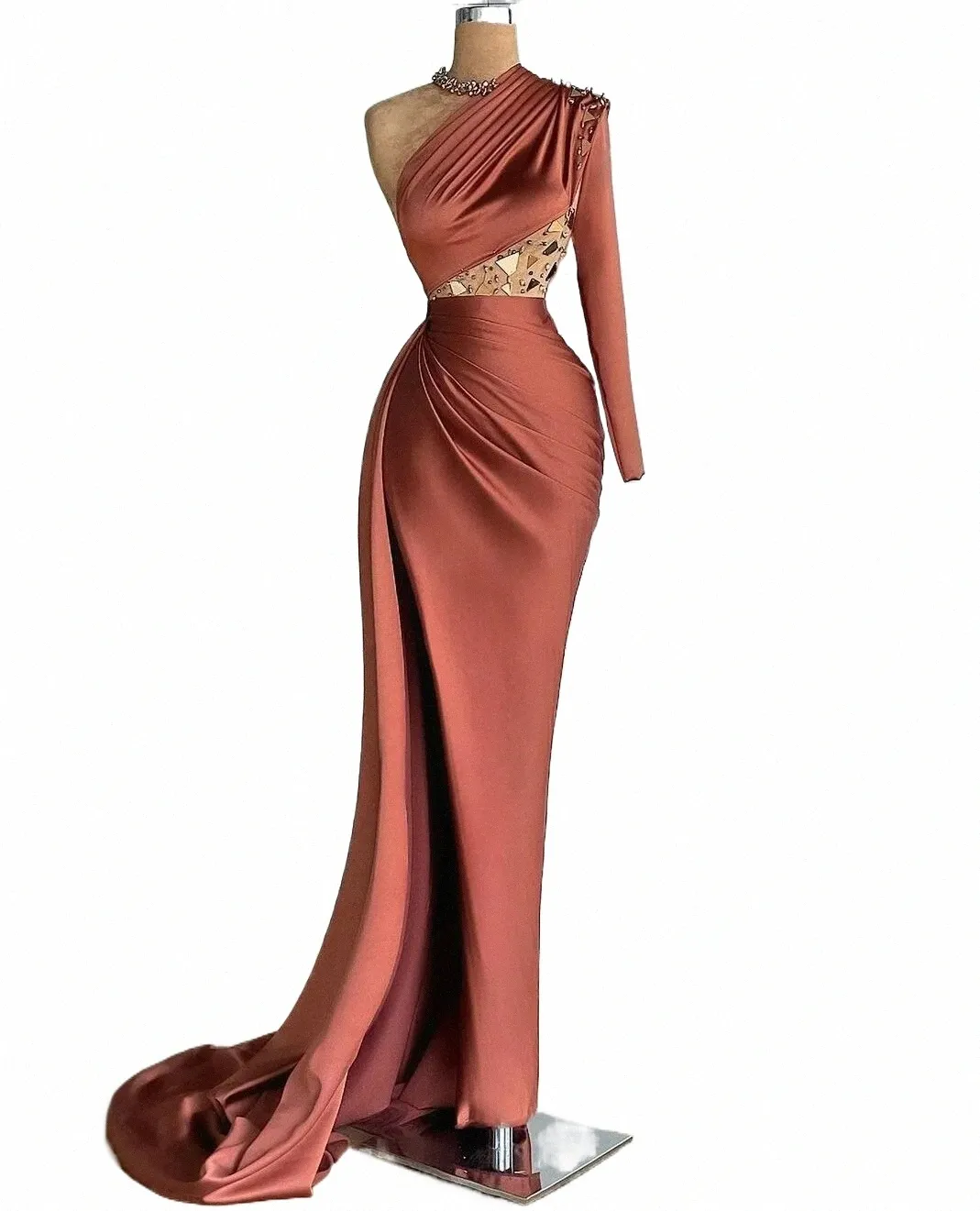 بسيطة واحدة في المساء dres trumpet lg sleeve ball downs rouched with recided of woman bride beach party vestidos o2qj#