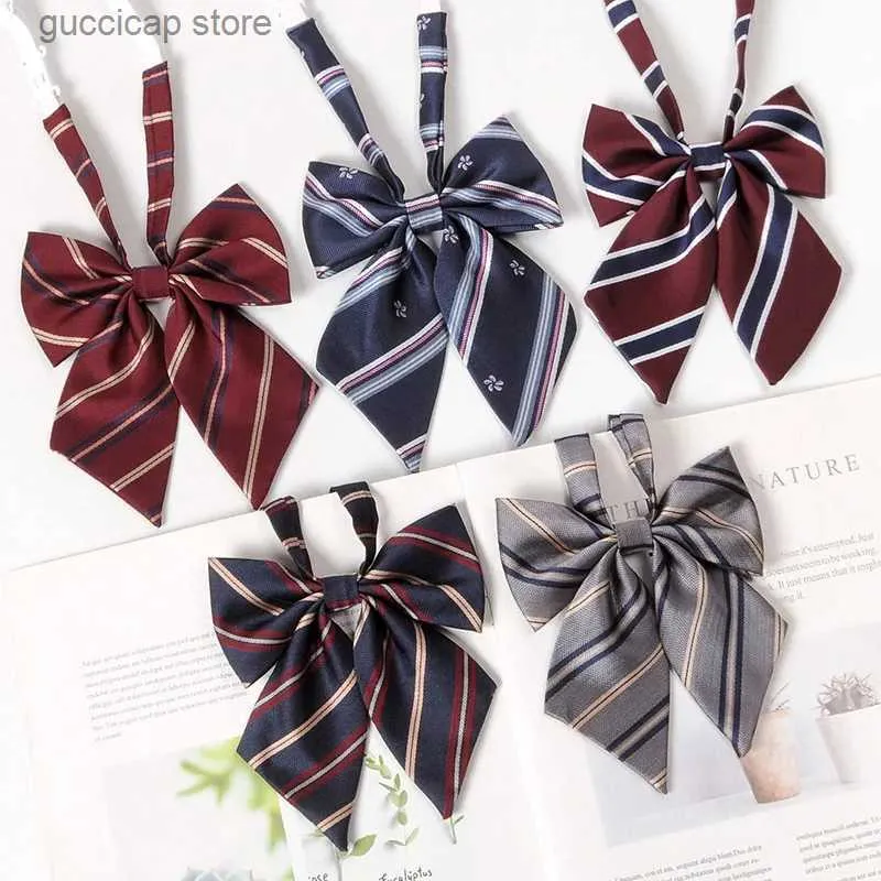 Bow Ties Bow Womens Fashion Japon JK tarzı çizgili kızlar okul üniforma Bow Girl Korece Rol Oynayan Bow Y240329