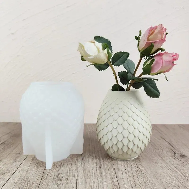 Vase DIY Epoxy樹脂シリコン花瓶カビの小さな幾何学コンクリート石膏を注ぐ植木鉢の家の飾りギフト