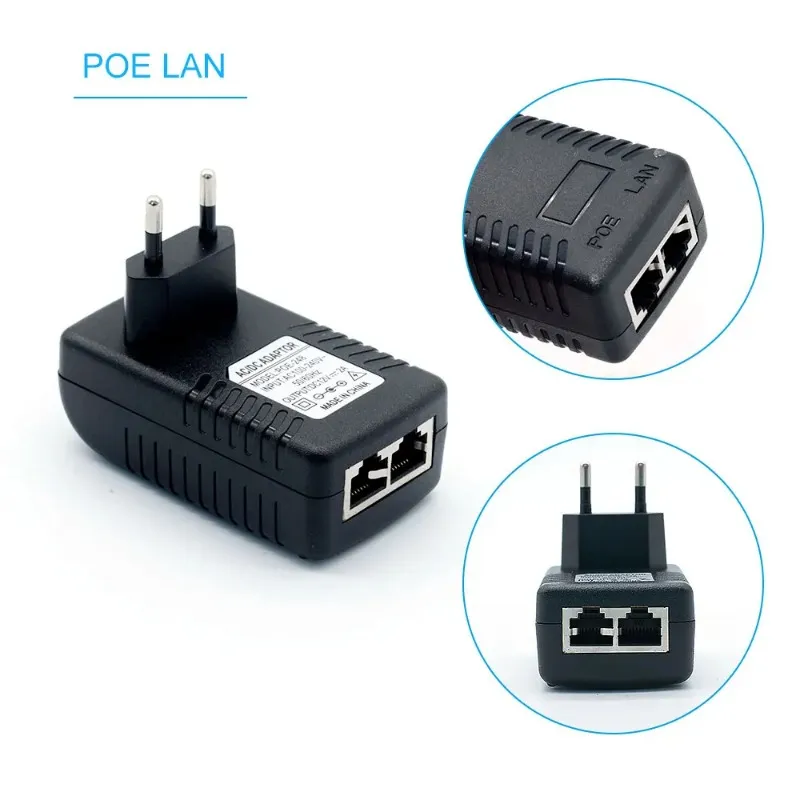 ANPWOO POE 인젝터 AC220V ~ DC12V 2A DC48V 0.5A 이더넷 인젝터 어댑터 EU/UK/US 옵션에 대한 POE 전원 공급 장치