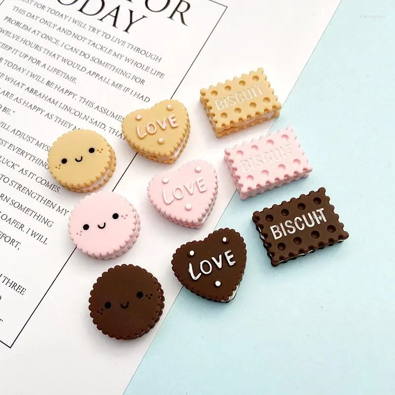 Dekoratif Figürinler 10 PCS Mini Kawaii Cartoon Geart Bisküvi Reçine Düz Geri Cabochons Scrapbook Diy Partisi Saç Penisi Aksesuarları Ana Sayfa