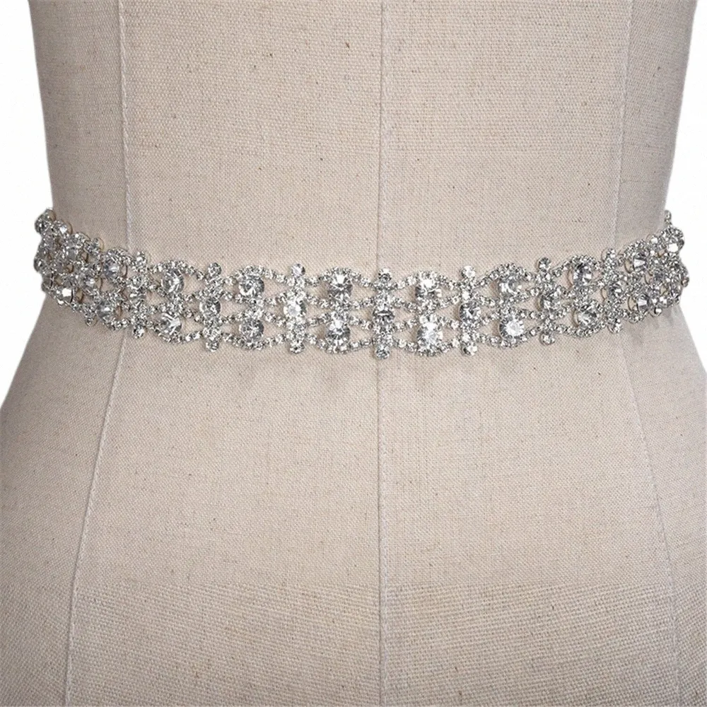 Photo réelle Rhinestes Bridal Bbelt Diamd Mariage Dr Ceinture Cristal Satin Mariage S pour mariage dr accories K8Gr #