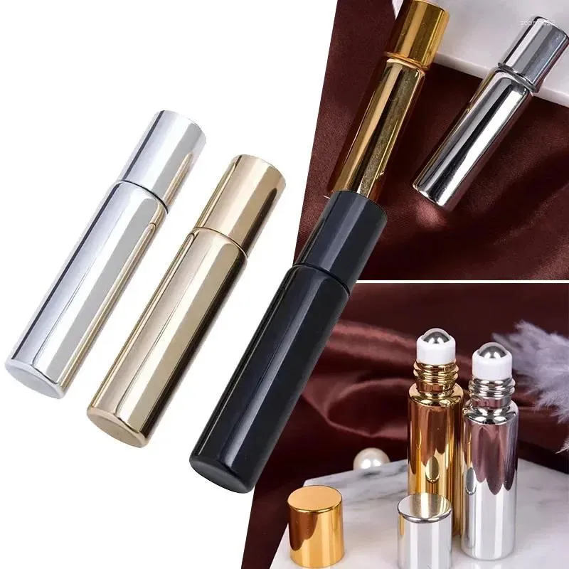 Storage Bottles Refillable Empty Bottle Container 5ml 10ml Essential Oil Roll On Stainless Steel Roller Ball Massage Eye Cream Perfume