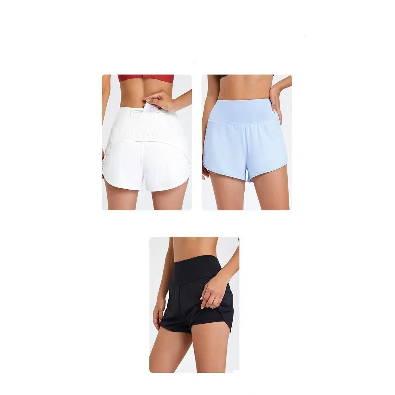 Mulheres Plus Size Calças Moda Designer Shorts Para Mulheres Cintura Alta Secagem Rápida Yoga Running Drop Delivery Vestuário Otsca