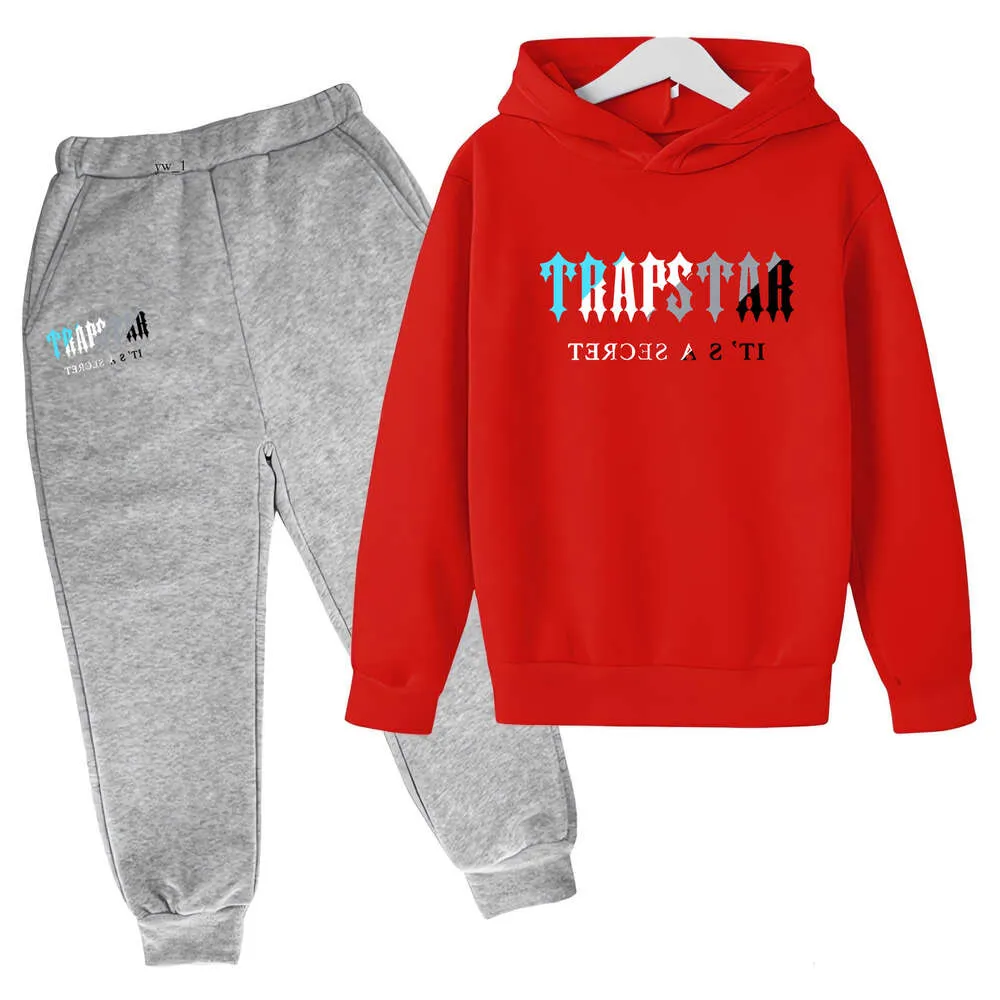 Trapstar Survêtement Enfants Nouveau Designer Hommes Pull À Capuche Ensemble Automne/Hiver Pull Sport Décontracté Pull Lâche et Confortable 100% Coton 8711