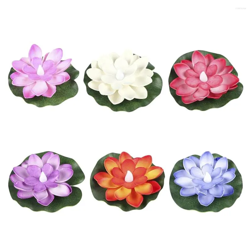 Bougeoirs 6 pièces flottant LED fleur Flotantes Para Agua veilleuse sans flamme florale fausses fleurs